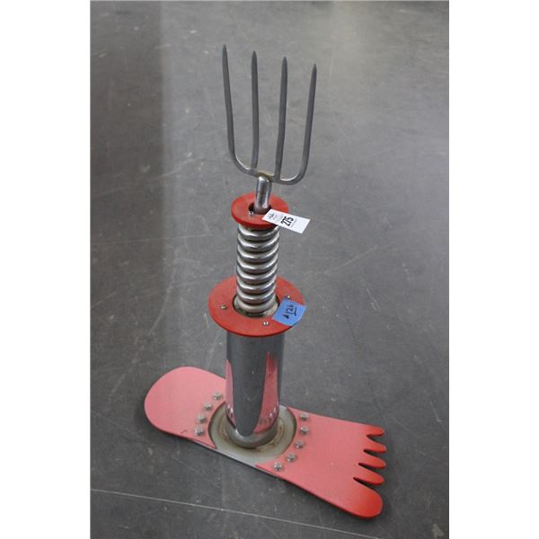 Richard Roehl Sculptured Statuary w/Pitcch Fork At Top Marked 126