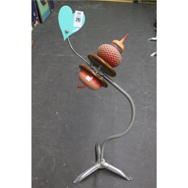 Richard Roehl Sculptured 4' Blue Heart At Top