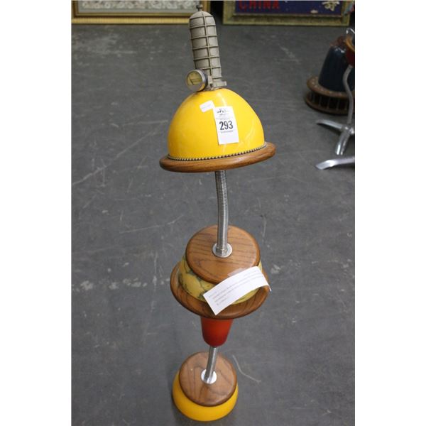 Richard Roehl Sculptured Wood w/Yellow 4' Air Valve At Top