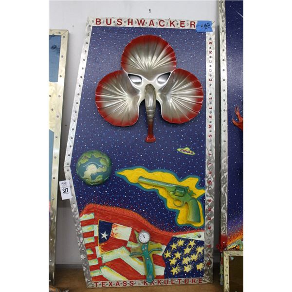 Richard Roehl Sculptured Wall Art Bush Wacker Irregular - 40"  w/Gumby