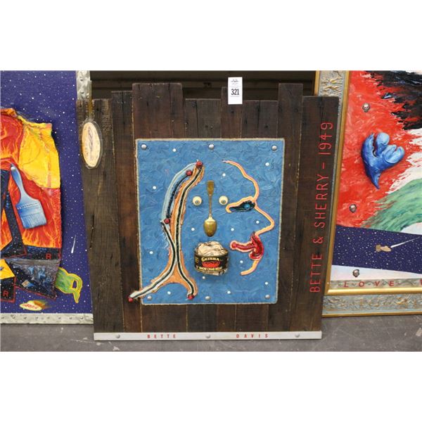 Richard Roehl Sculptured Wall Art Betty Davis/Betty Cherrie 1949 - 24"  X  30"