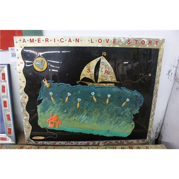 Richard Roehl Scupltured Wall Art Thunder In The Cane/American Love Story -