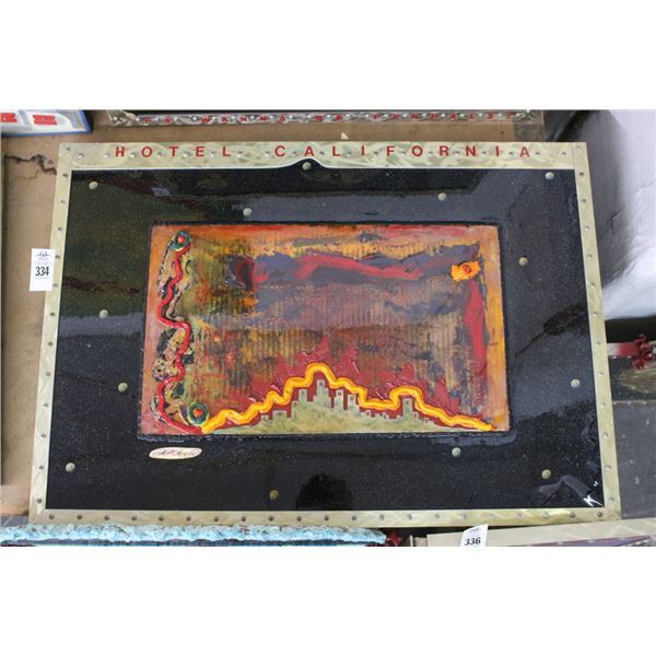 Richard Roehl Sculptured Wall Art Hotel California - 30"  X  36"