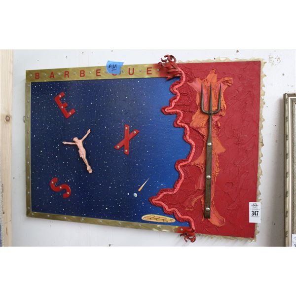 Richard Roehl Sculptured Wall Art BBQ - 24"  X  36"