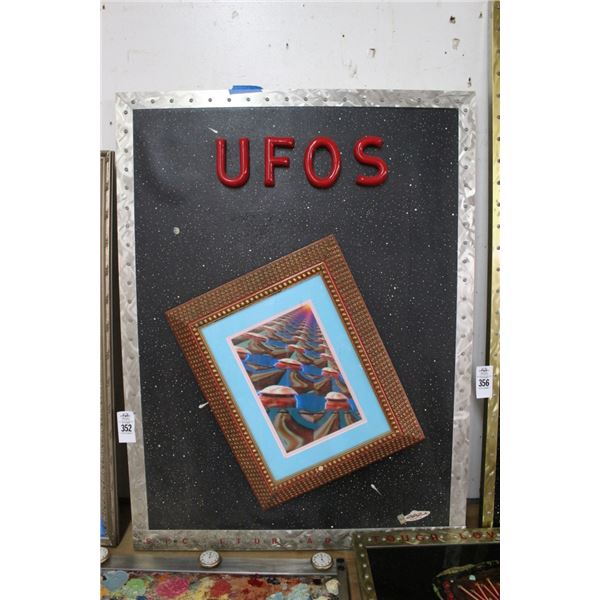 Richard Roehl Sculptured Wall Art  UFO's - 30"  X  40"