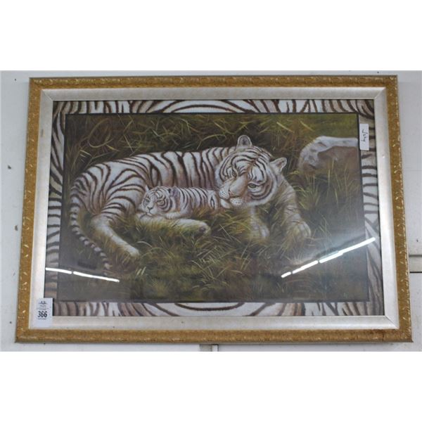White Tigers Framed Wall Art - 36"  X  40"