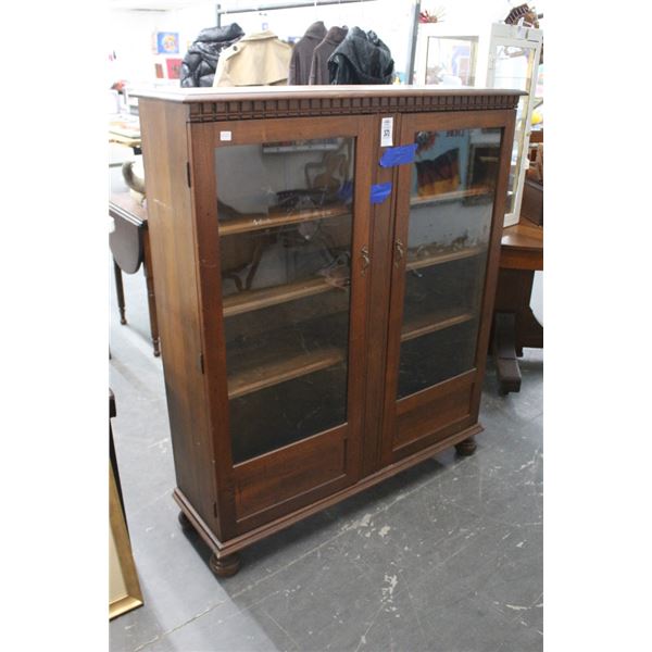 Mahogany Glass Door Bookcase