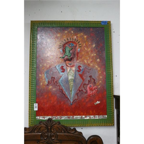 Richard Roehl Sculptured Wall Art Daddy Warbucks - 30"  X  40"