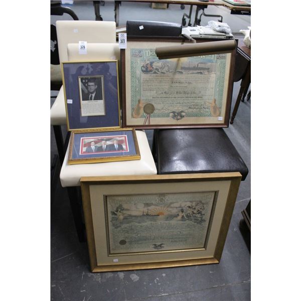 Framed Wall Art w/Bush Family Photo - 4 Pc.