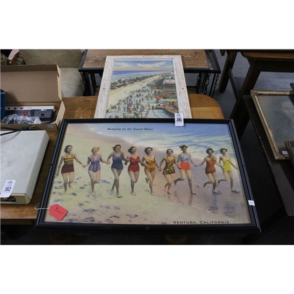 Vintage Beach Wall Art Romping Sunny Shores, Cooling Off