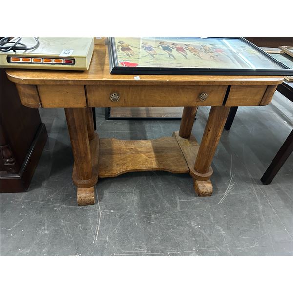 Oak Burl Writing Desk w/Drawer