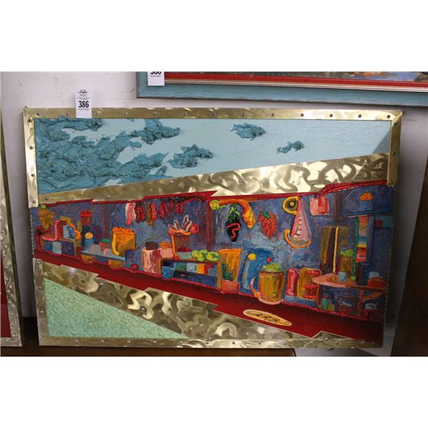 Richard Roehl Sculptured Wall Art Boarder Brazaar - 30"  X  36"