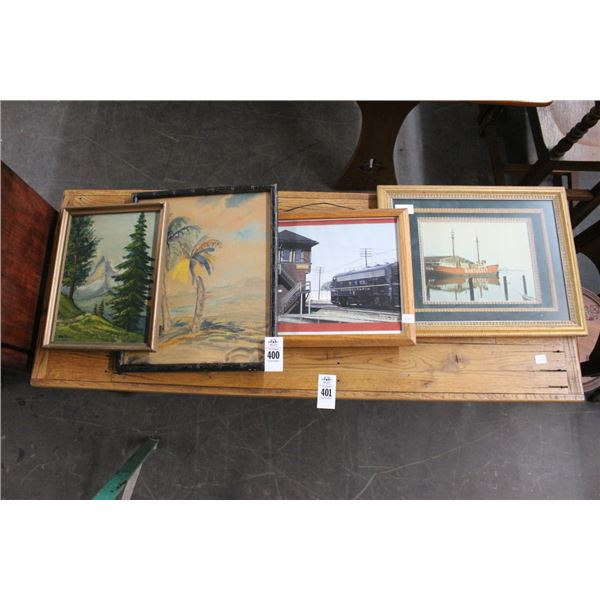 Framed Photos Ship/Train Wall Art - 4