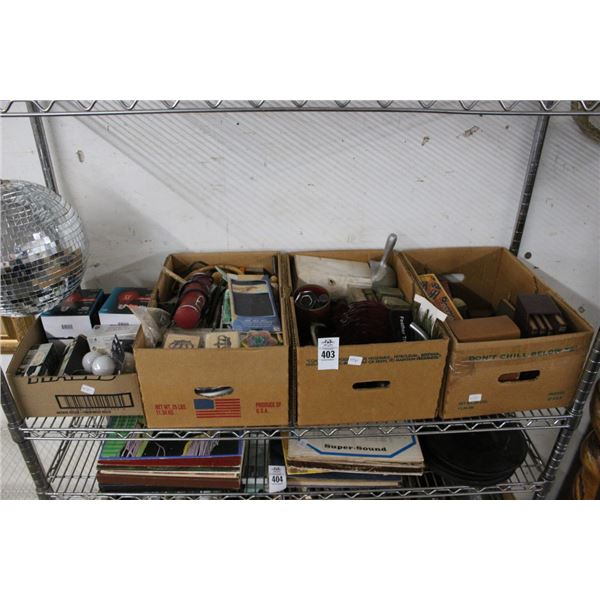 Boxes 4 Games, Books Rubber Stamps, Light Bulbs, Asst. Vintage Home Goods