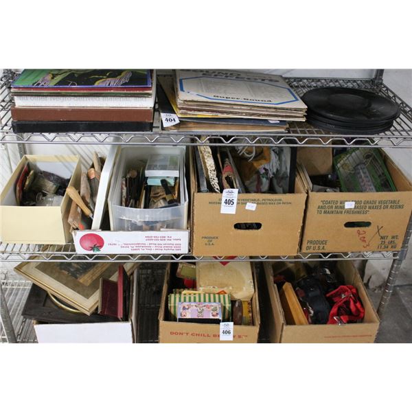 Boxes 4 w/Paint Supplies, Electrical Tester, Vintage Thermometer, Asst. Tools,