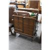 Image 1 : Footed Mahogany 14 Compartment Storage Cabinet w/Upper