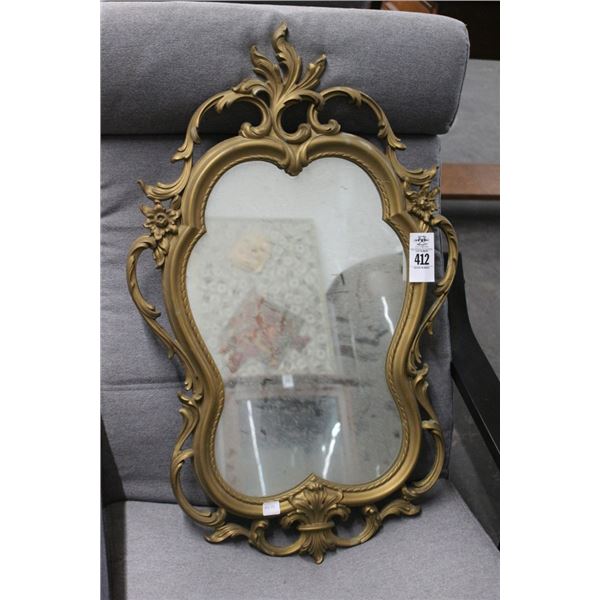 Ornate Plastic Gold Guild Framed Mirror - No Shipping