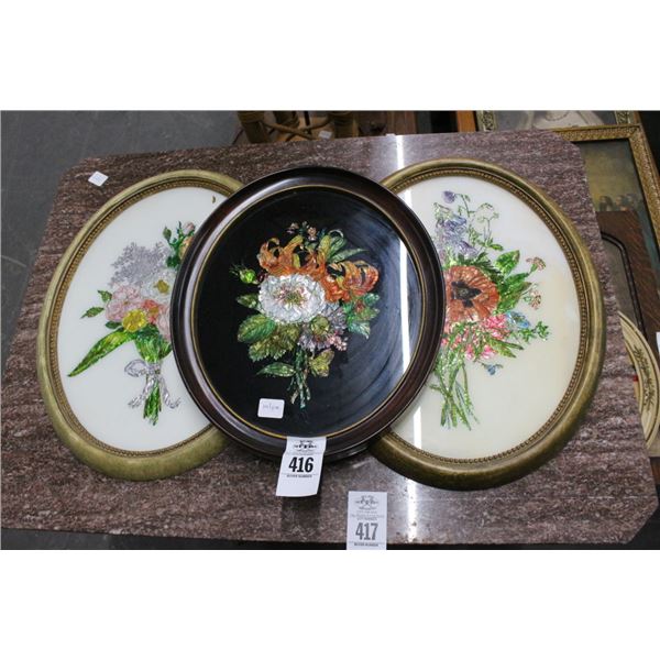 Oval Floral Wall Art - 3