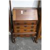 Image 1 : Mahogany Drop Front 4 Drawer Queen Anne Footed Desk