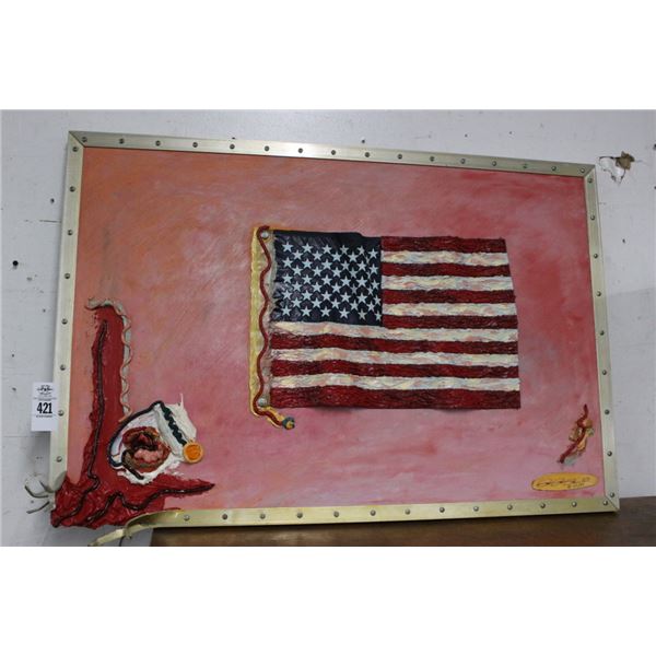 Richard Roehl Sculptured Wall Art Captain Of The Ship - 24"  X  36"