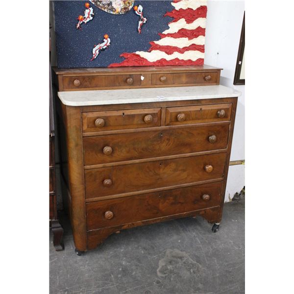 Burl 2 / 2 / 3  Dresser w/Marble Top
