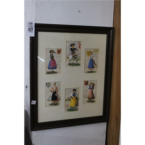Framed Provincial Figural Wall Art - 20"  X  24"