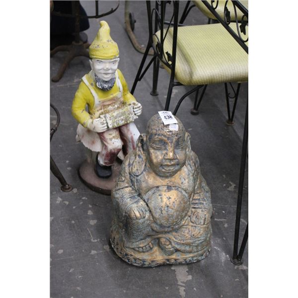 Concrete Garden Buddha w/Gnome