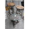 Image 1 : Antique Swivel Stools 2, Round Glass  Top Table