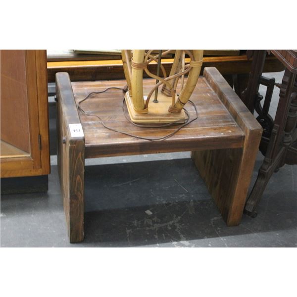 Old Wood Plank End Table