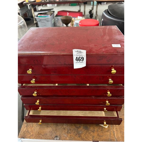 Cherry 6 Drawer Jewelry Cabinet
