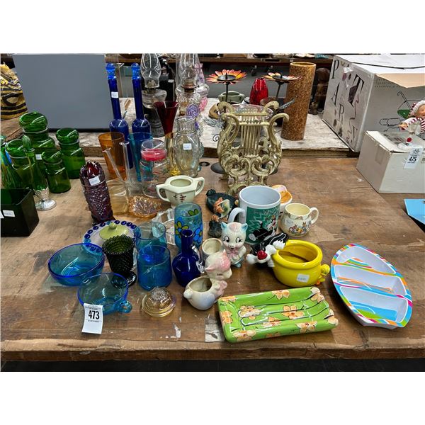 Asst. Art Glassware, Cast Music Bookstand, Sunflower Candlestands, Table Décor, More
