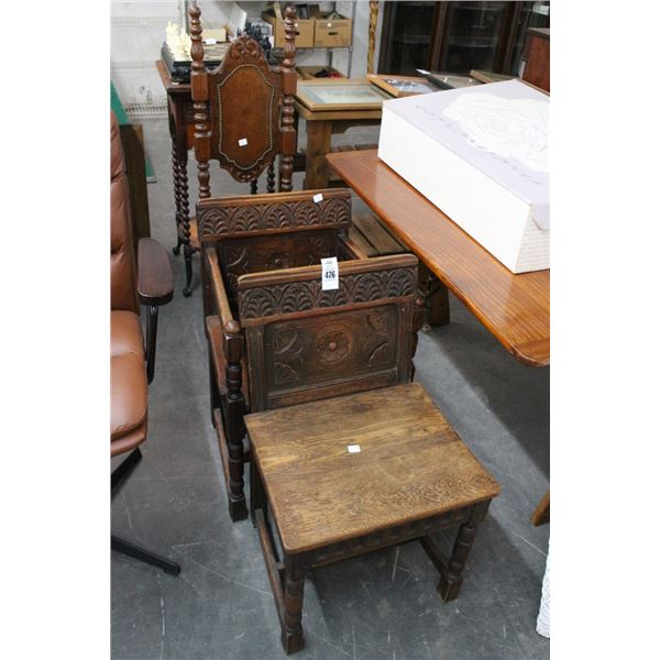 Ornately Carved Mahogany Chairs - 3