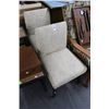 Image 1 : Beige Padded Leaf Motif Chairs - Pair