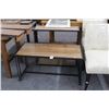 Image 1 : Metal w/Chain Trim Base Faux Oak Top Coffee/Table/Bookcase Set
