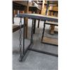 Image 3 : Metal w/Chain Trim Base Faux Oak Top Coffee/Table/Bookcase Set