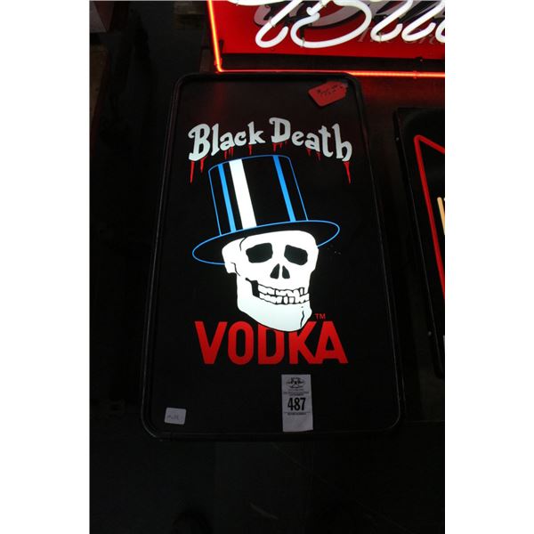 Black Death Vodka Lighted Advertising Sign - No Shipping