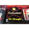 Image 1 : Budweiser On Draught Lighted Advertising Sign - No Shipping