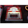 Image 1 : Budweiser Lighted Advertising Clock - No Shipping
