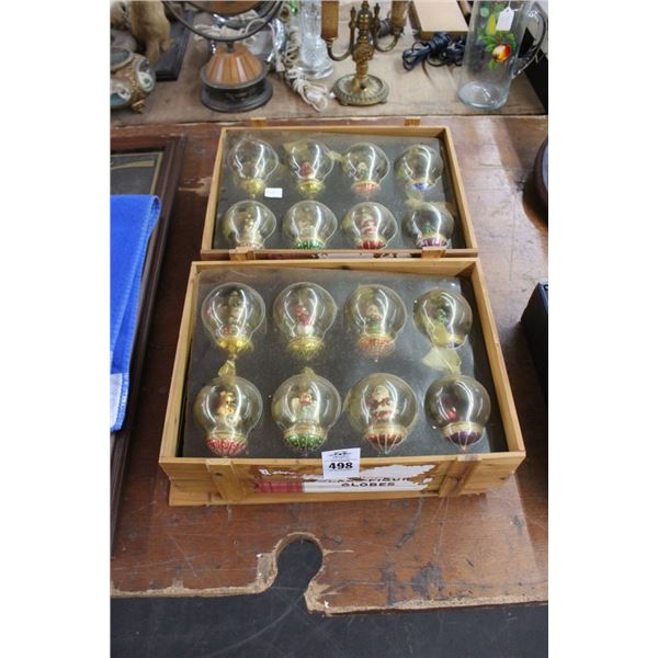 Vintage Christmas Ornaments in Wooden Cases - 16