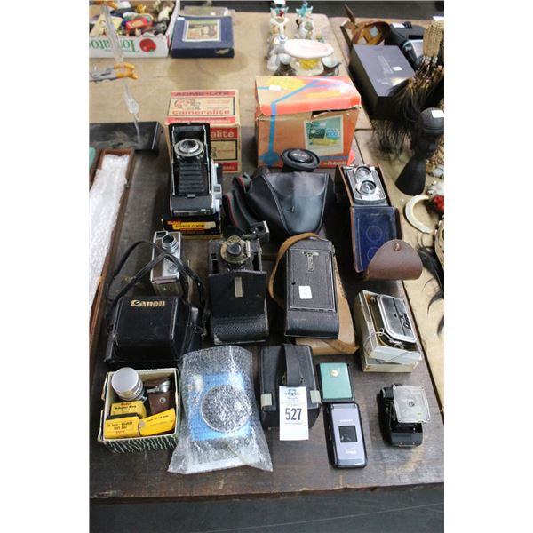 Asst. Vintage Cameras in Bags/Boxes