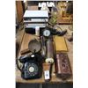 Image 1 : Rotary Phone, Retro Electronics, Small Harp, Vintage Hand Pump, Tools, Industrial Spray