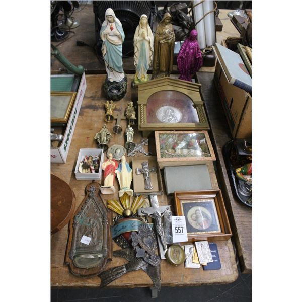 Asst. Religious Cast Figurines, Crosses