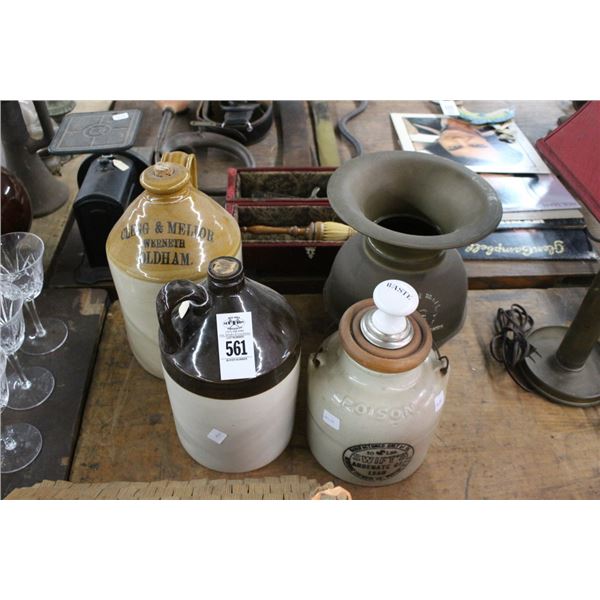Vintage Stoneware Jugs, Tobacco Plug