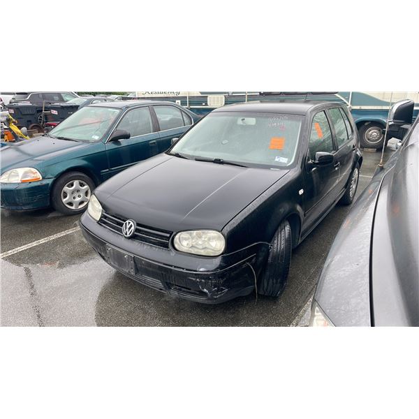 2002 VOLKSWAGEN GOLF, 4DR HATCH, BLACK, VIN 9BWGK61JX24030448,