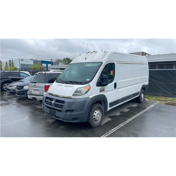 2015 DODGE RAM 2500 PROMASTER, 3DR HIGH CARGO VAN, WHITE, VIN 3C6TRVDG4FE500984,