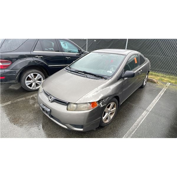 2006 HONDA CIVIC, 2DR COUPE, BEIGE, VIN 2HGFG12816H012856,