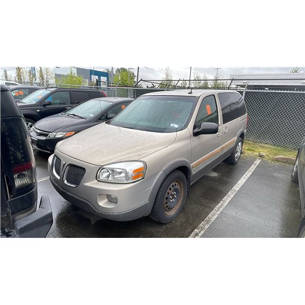2008 PONTIAC MONTANA SV6, 4DR 4 PASS VAN, GOLD, VIN 1GMDU031X8D109172,