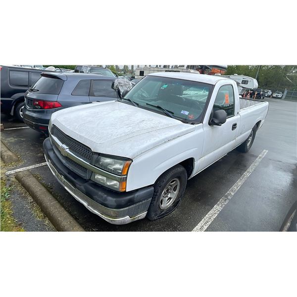 2003 CHEVROLET SILVERADO, 2DR PU, WHITE, VIN 1GCEC14X03Z284028,