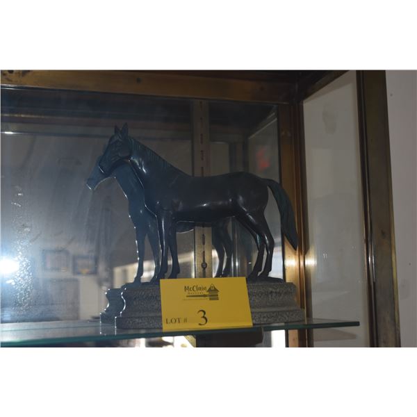 BRONZE HORSE SCULPTURE (11" X 11")