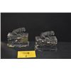 Image 1 : BRONZE & MARBLE BOOK ENDS W/DOG MOTIF (2 PCS)